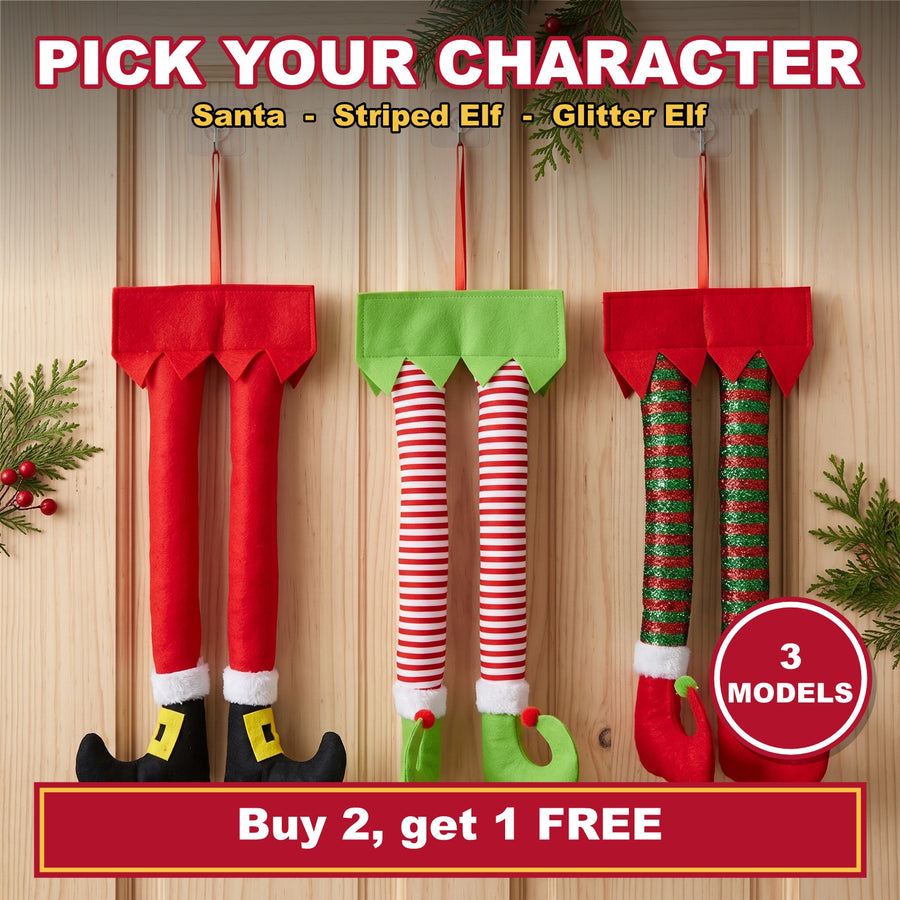 The 3 models: Santa, Striped Elf, Glitter Elf. Buy 2, get 1 free